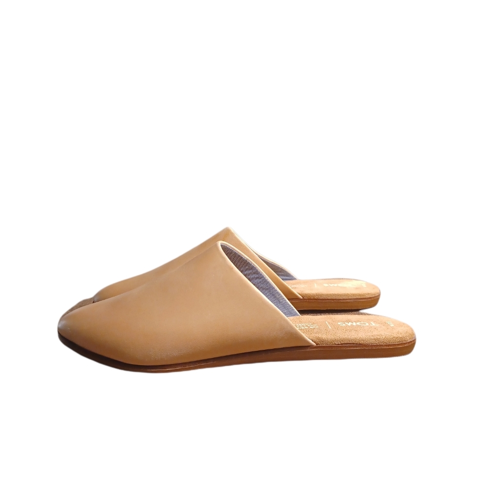 TOMS Honey Leather Jutti Womens Mules Size 7.5